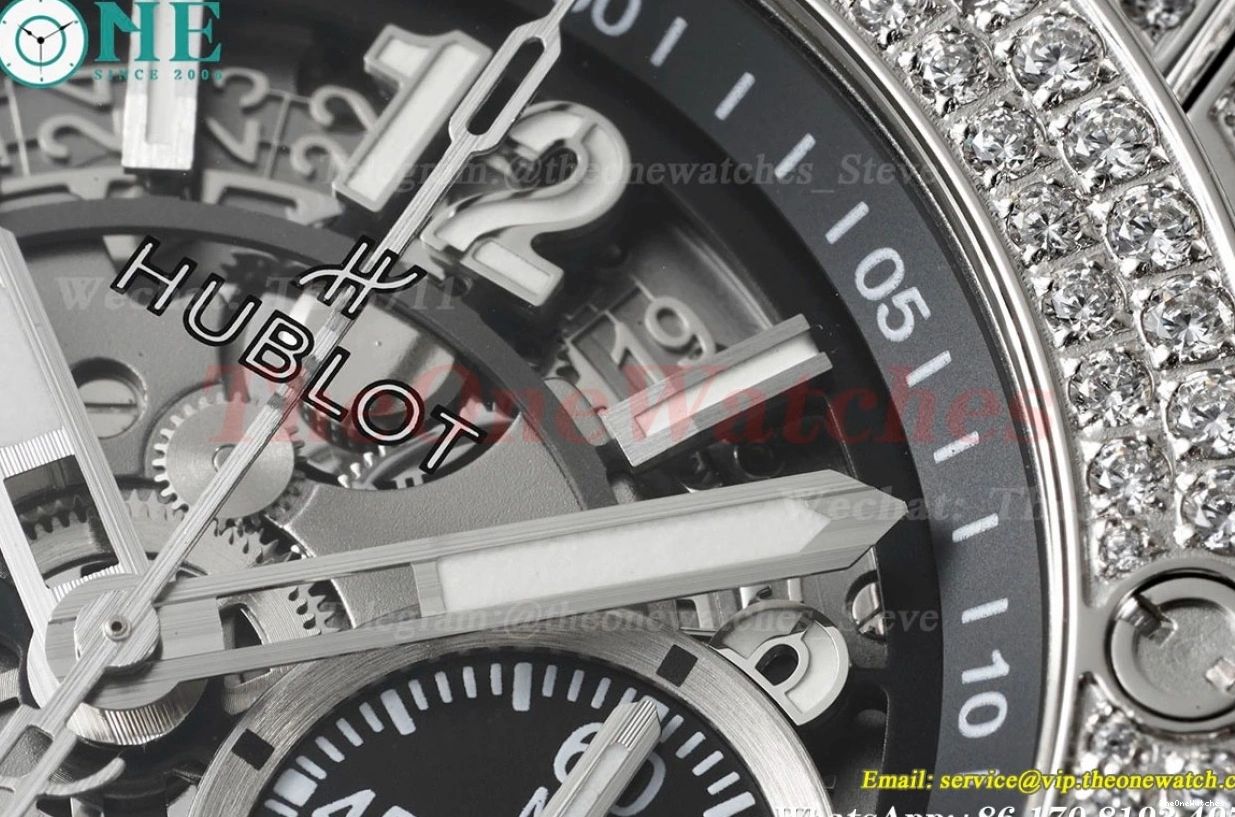 Diams Titanium Big Bang 44mm SS Diams Bezel BBF A1280 Rubber Unico 0421